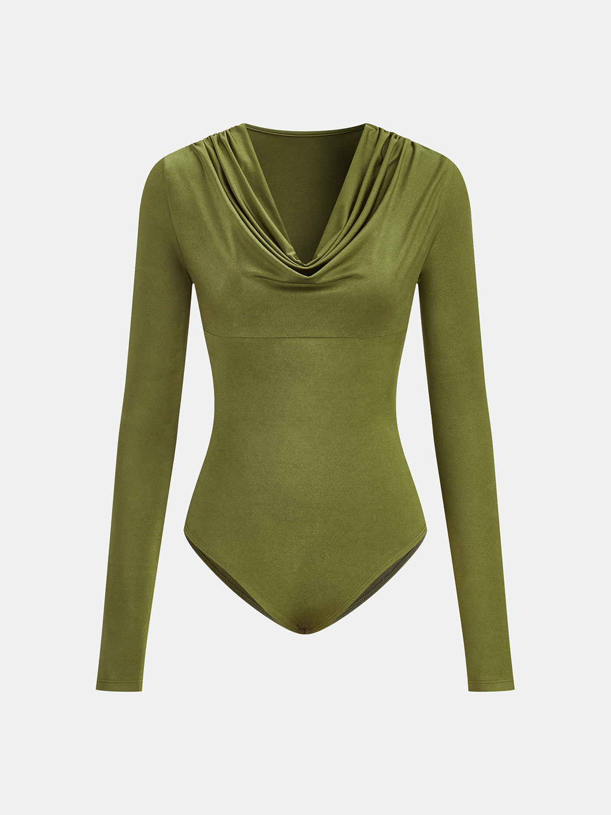 Cowl Neck Long Sleeve Bodysuit-Chicvia