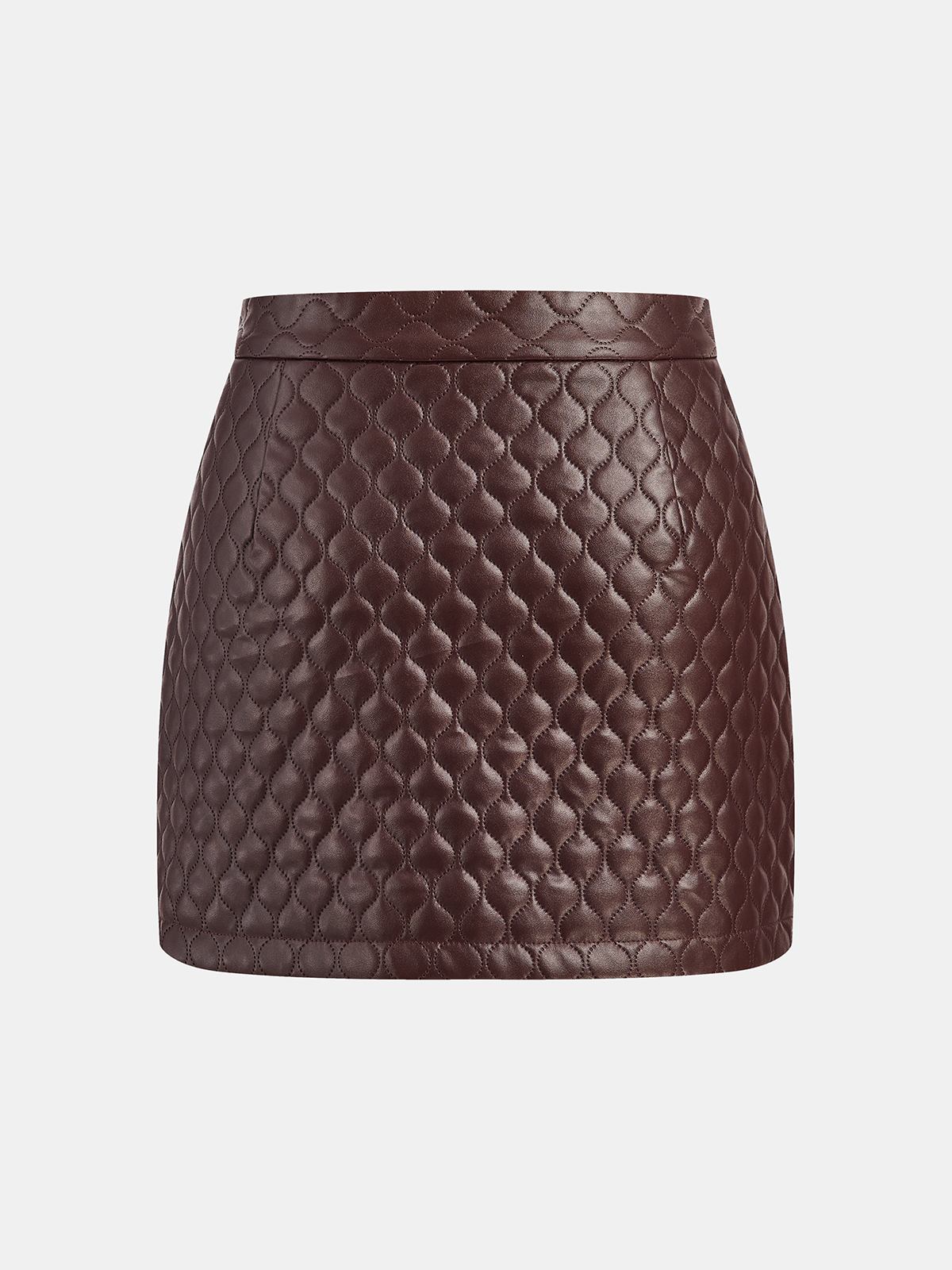 Faux Leather Quilted Mini Skirt-Chicvia