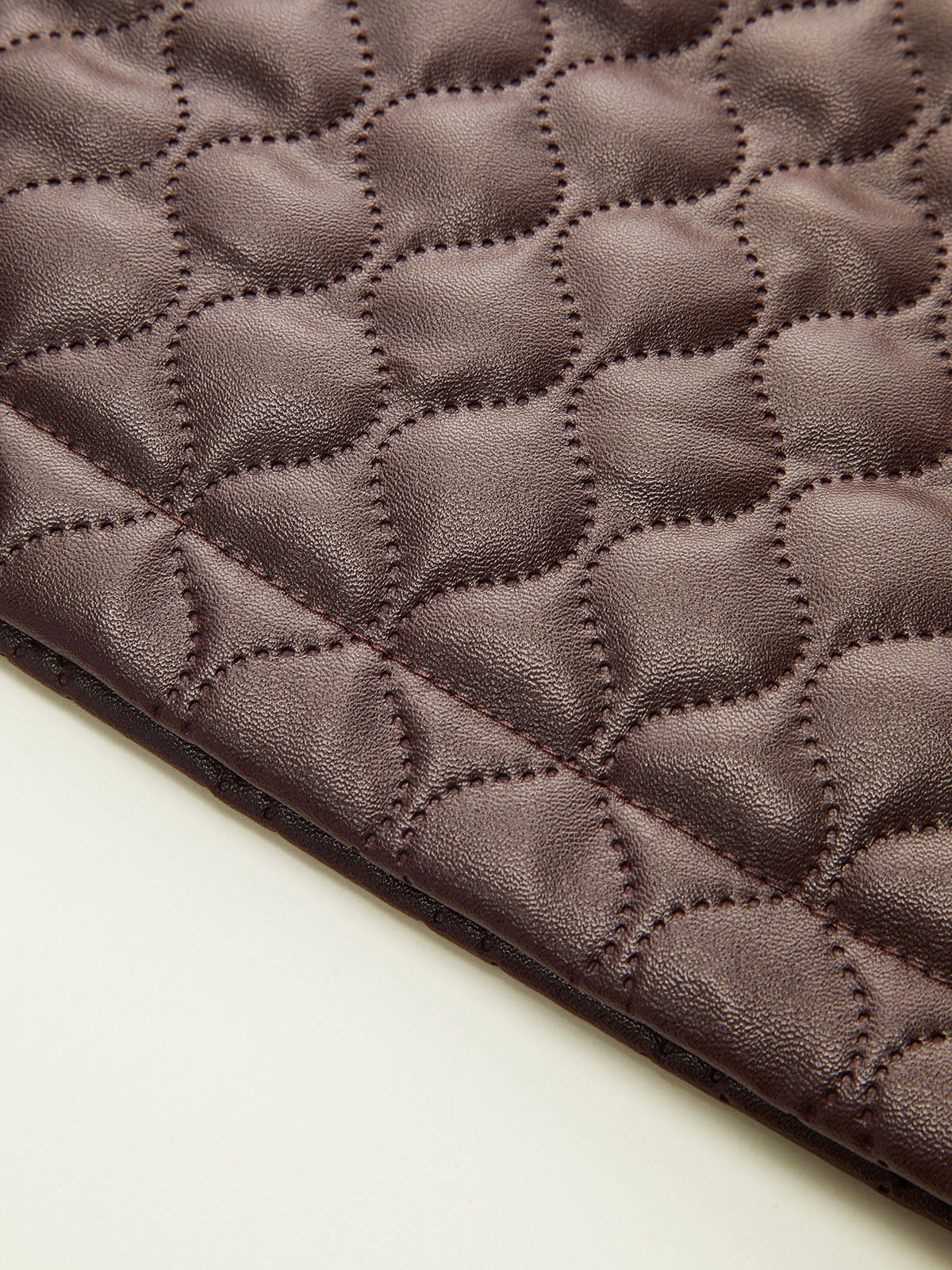 Faux Leather Quilted Mini Skirt-Chicvia