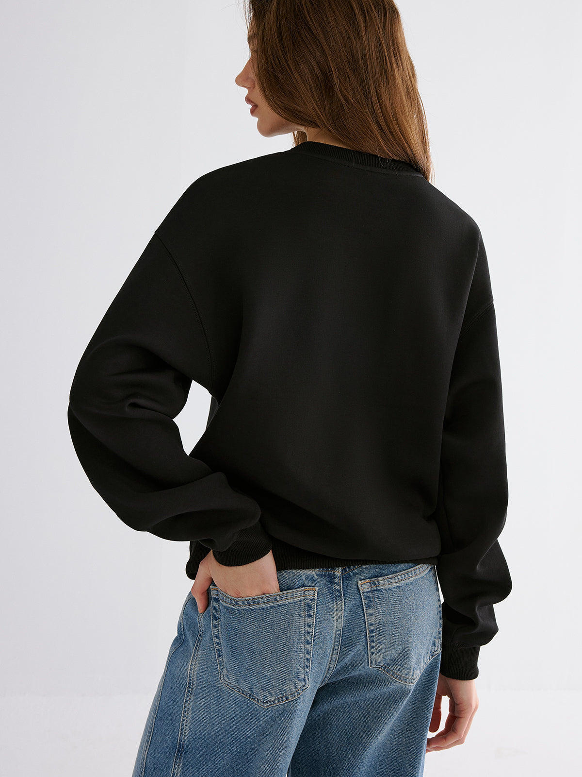 Golden Chain Embroidery Sweatshirt-Chicvia