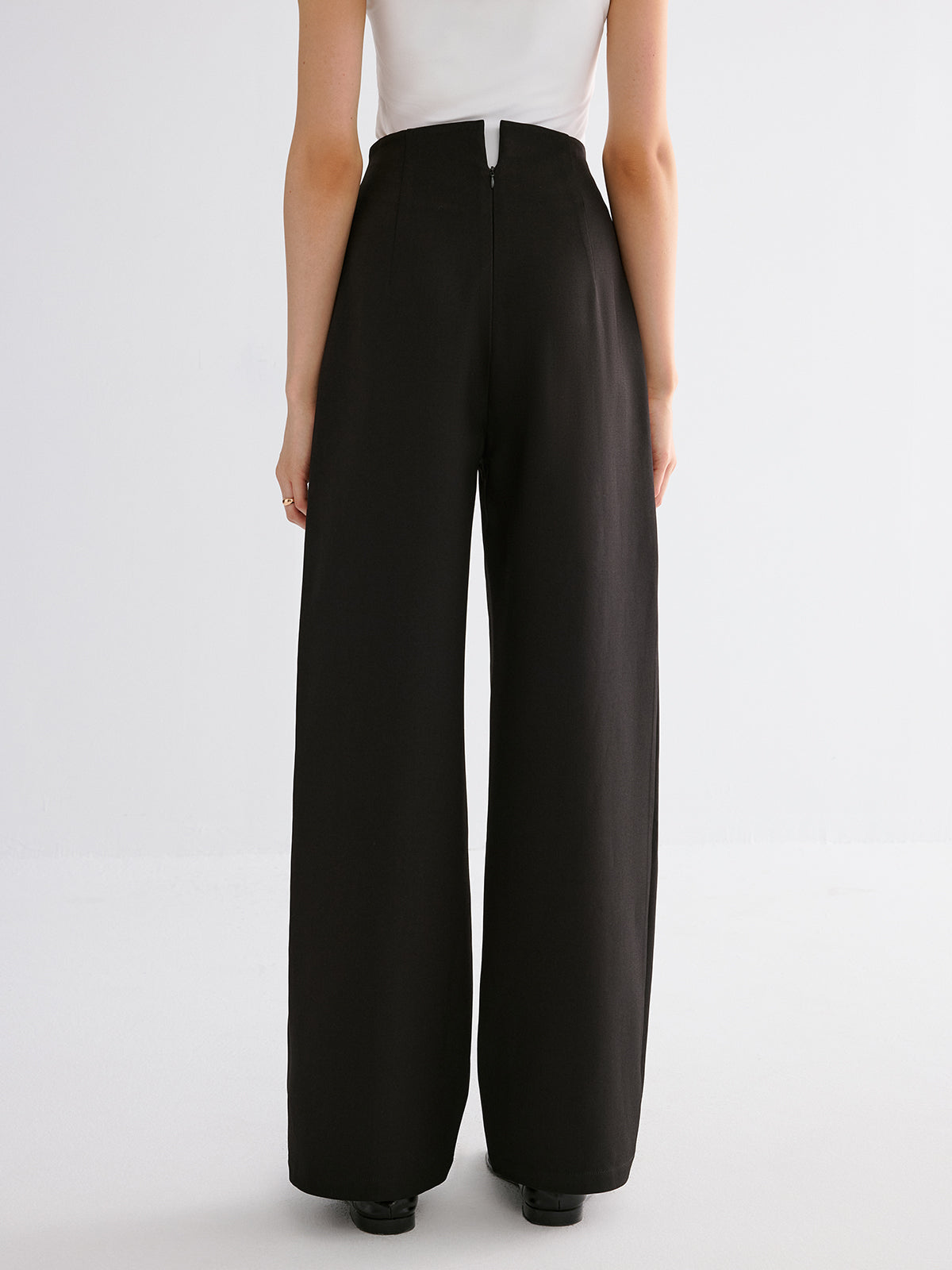 High-Waisted Wide-Leg Pants-Chicvia
