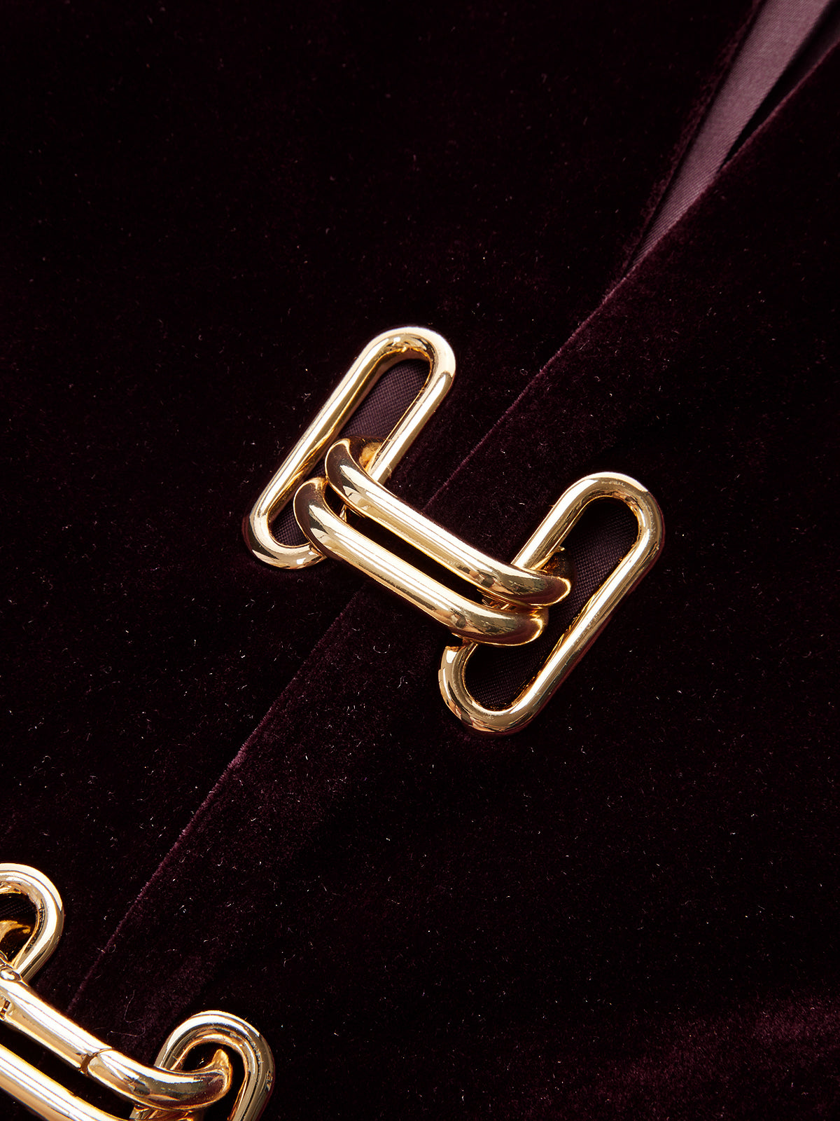 Metal Buckle Corduroy Stand Collar Jacket-Chicvia