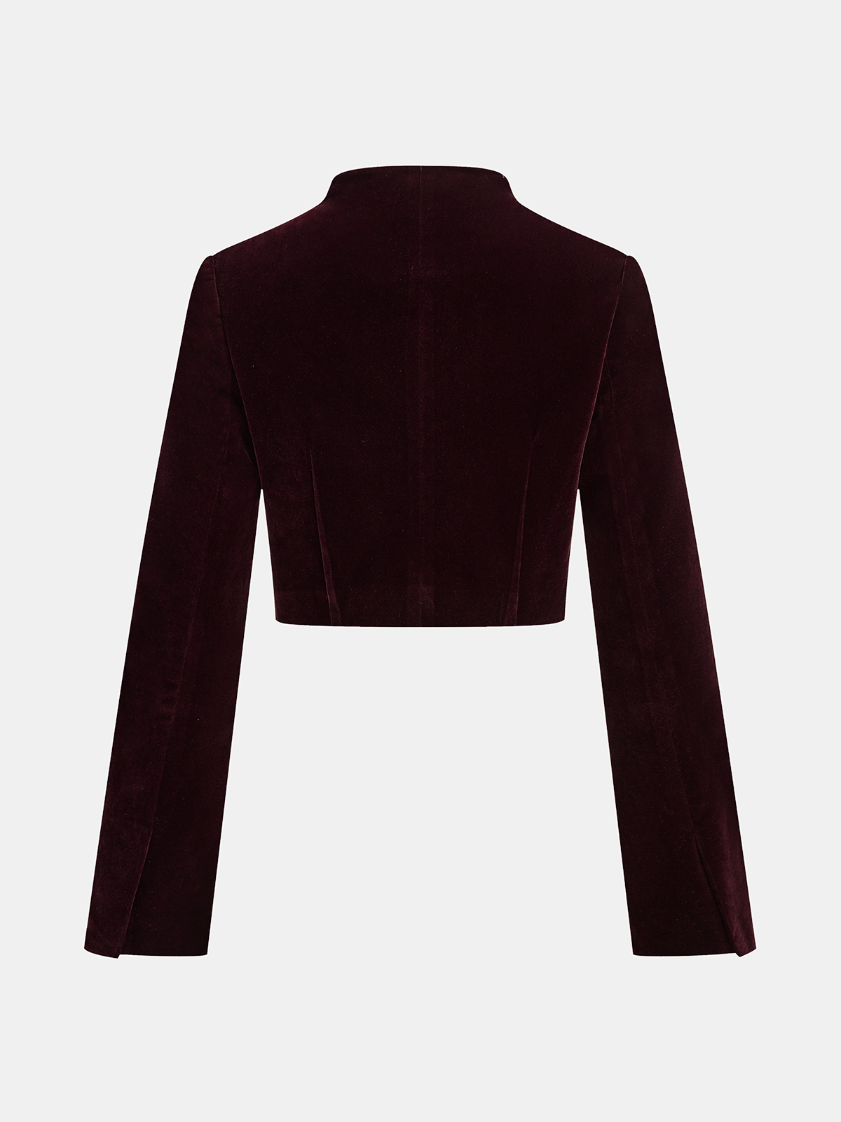 Metal Buckle Corduroy Stand Collar Jacket-Chicvia