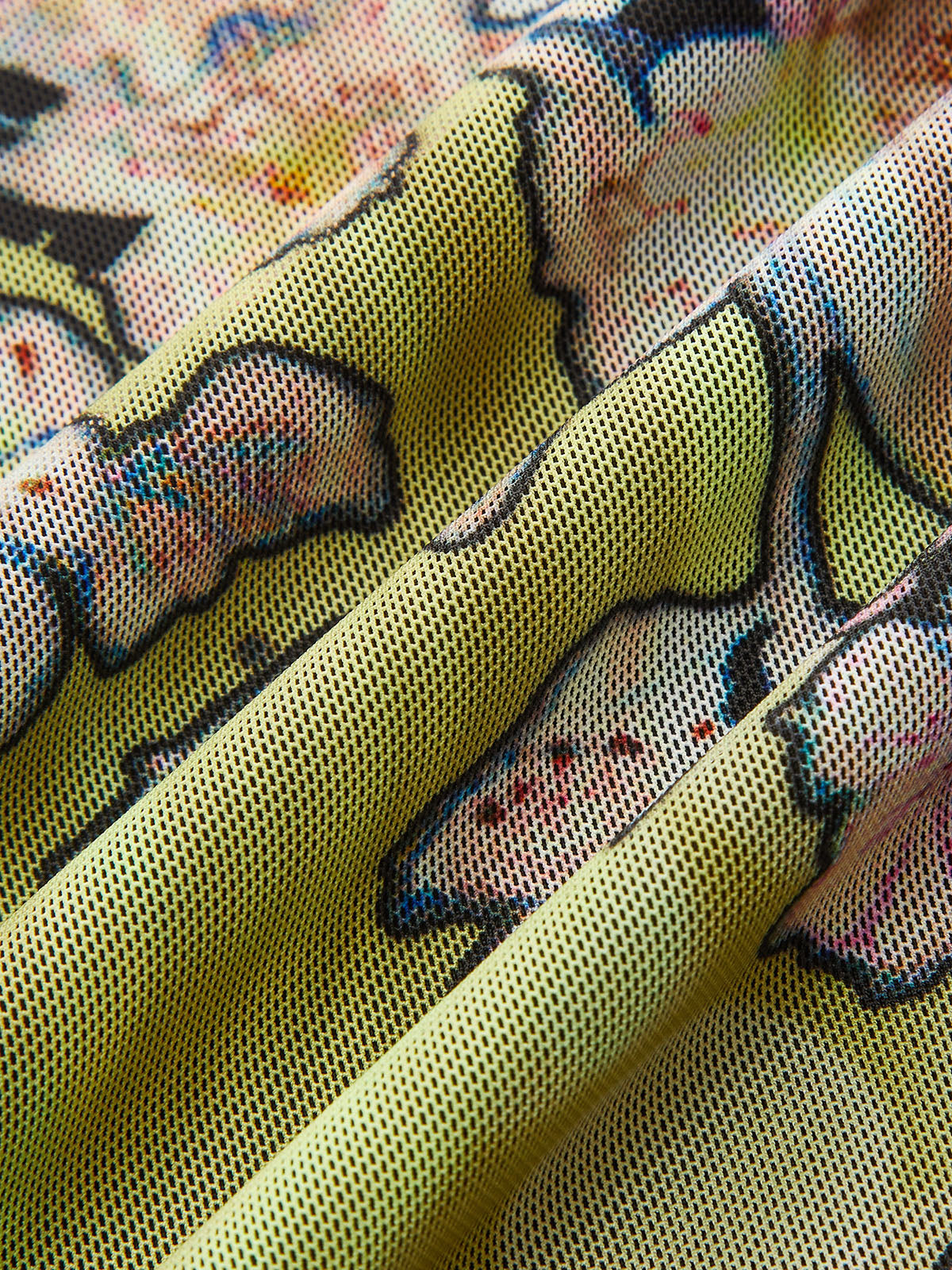 Mesh Long Sleeve Floral Print Maxi Dress-Chicvia