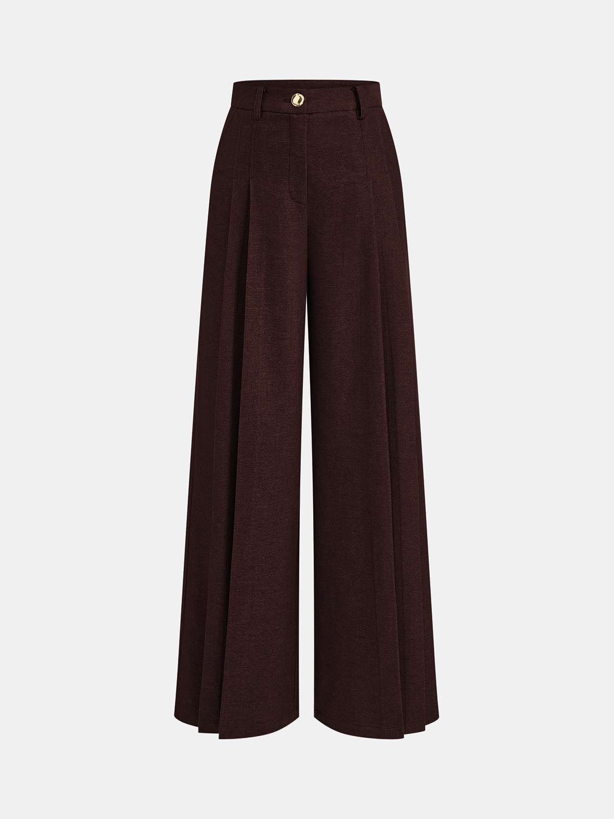 Mid-Waisted Pleated Wide-Leg Pants-Chicvia