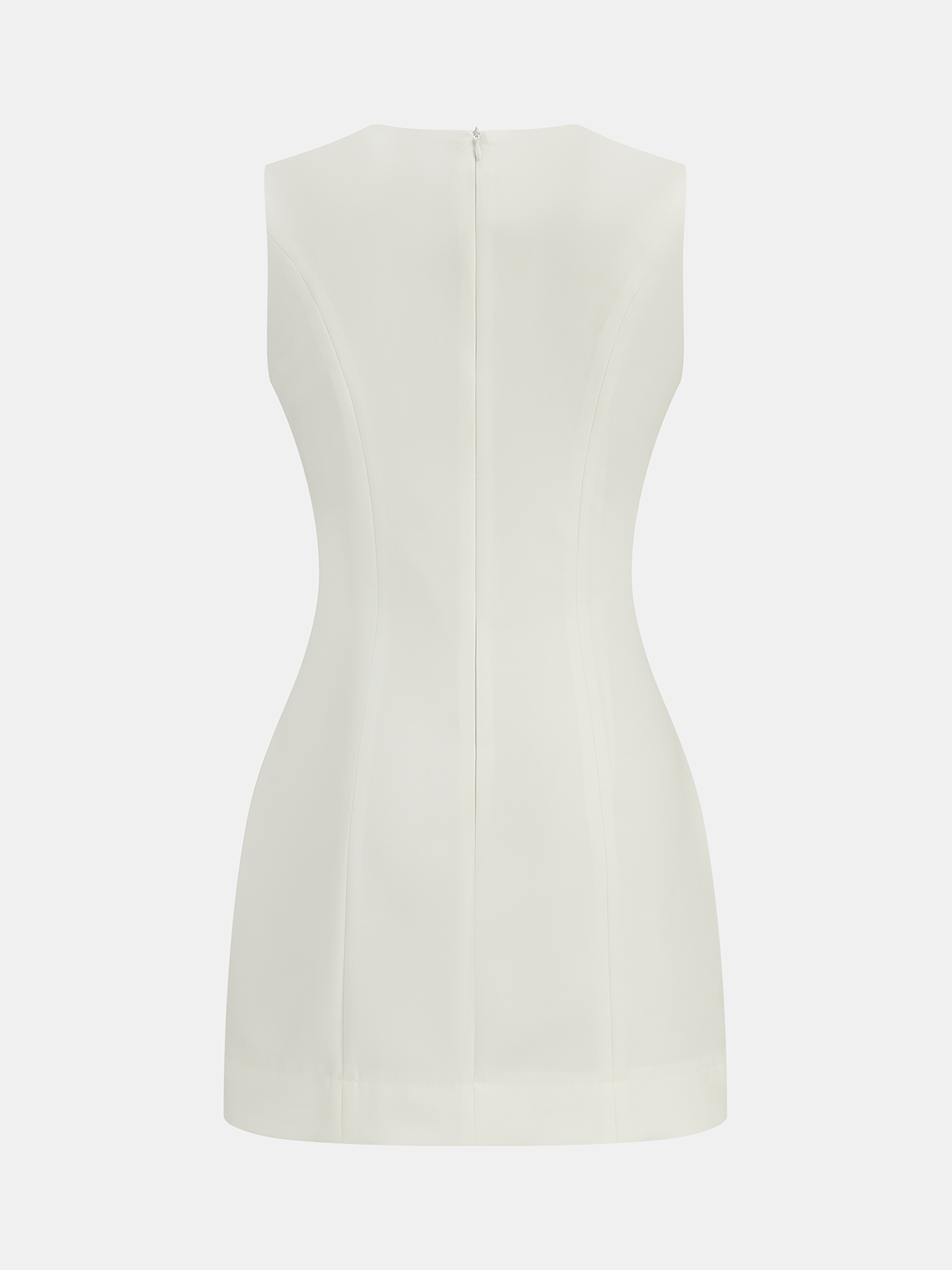 Metal Detail Sleeveless Mini Dress-Chicvia