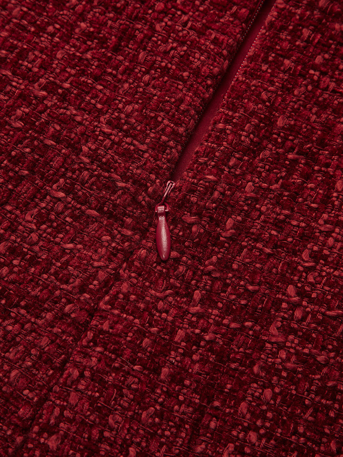 Metal Buckle Tweed Mini Dress-Chicvia