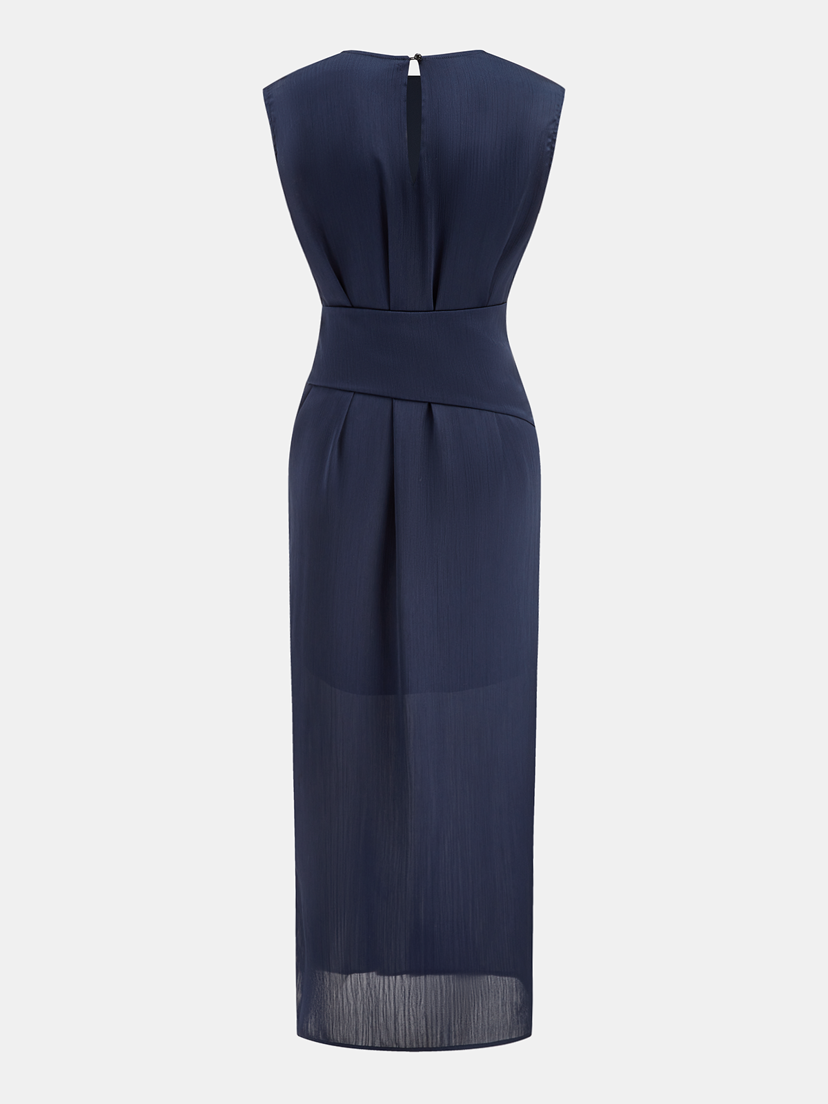 Belted Sleeveless Midi Dress-Chicvia