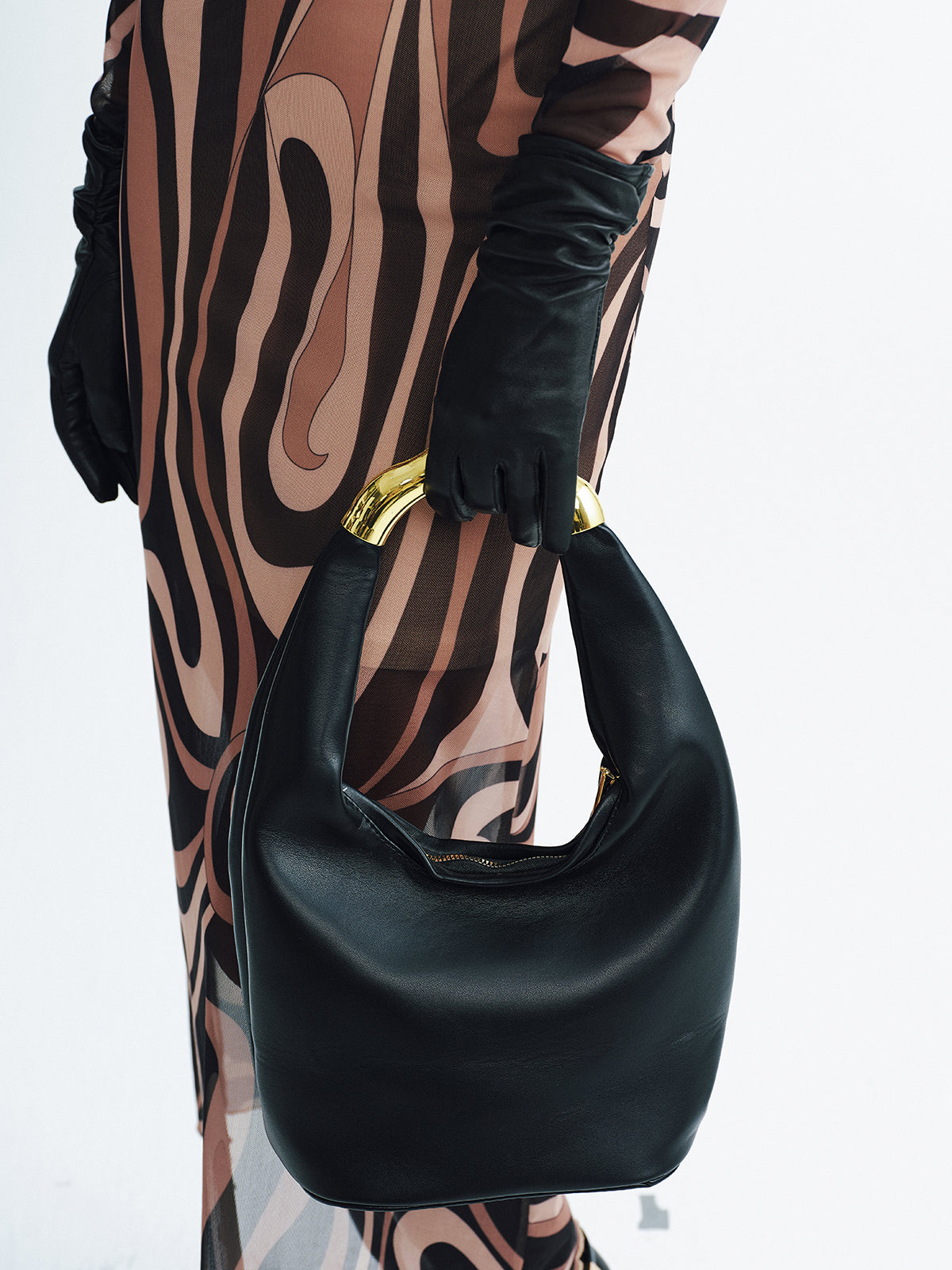 Metal Handle PU Hobo Bag-Chicvia