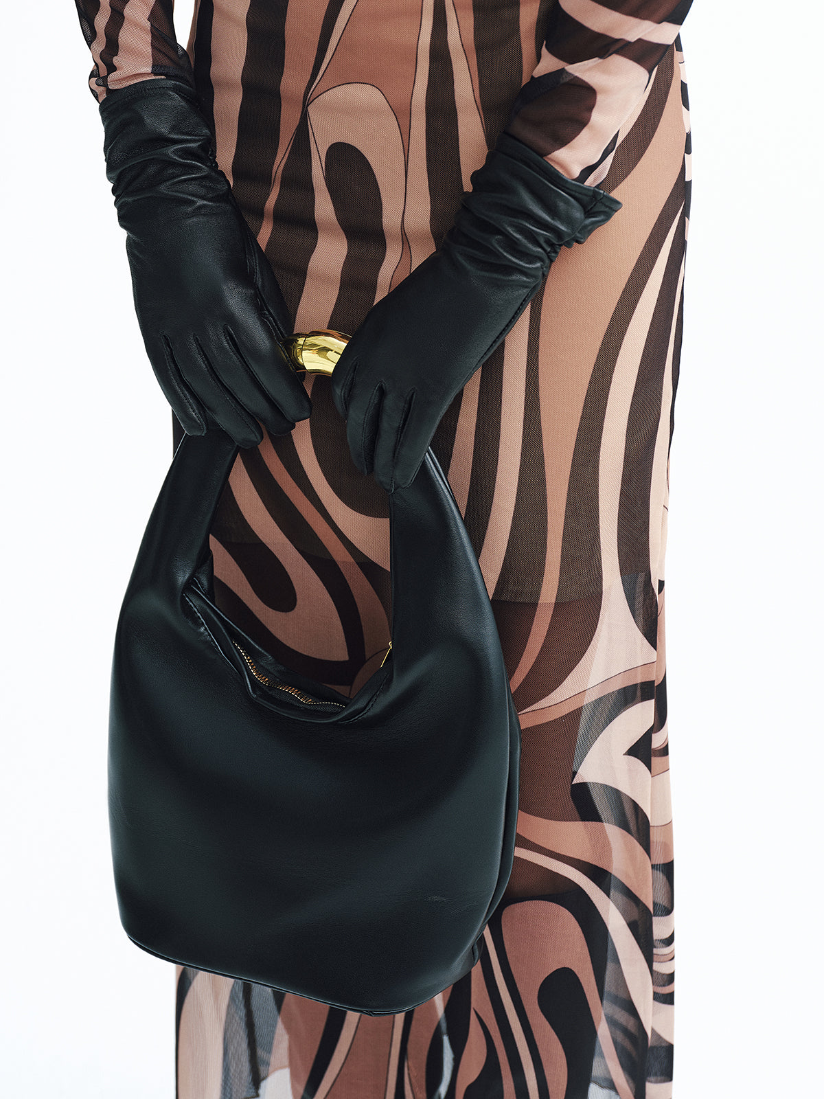 Metal Handle PU Hobo Bag-Chicvia