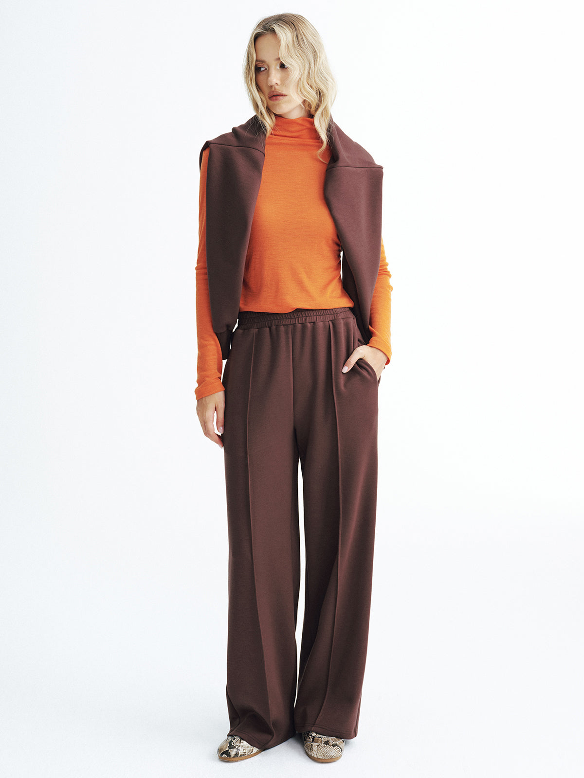 Elastic Waistband Mid-Waist Sweatpants-Chicvia