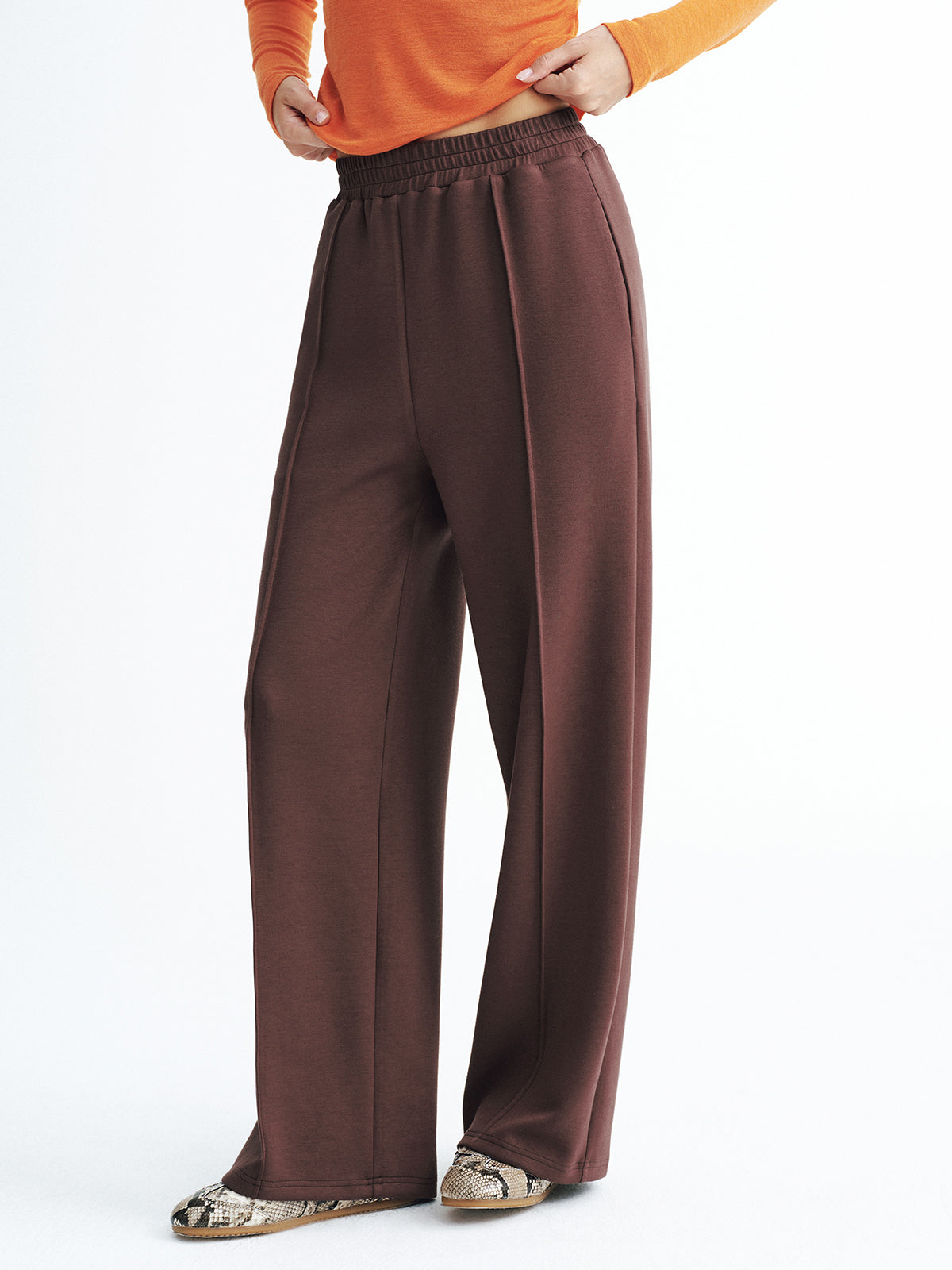 Elastic Waistband Mid-Waist Sweatpants-Chicvia