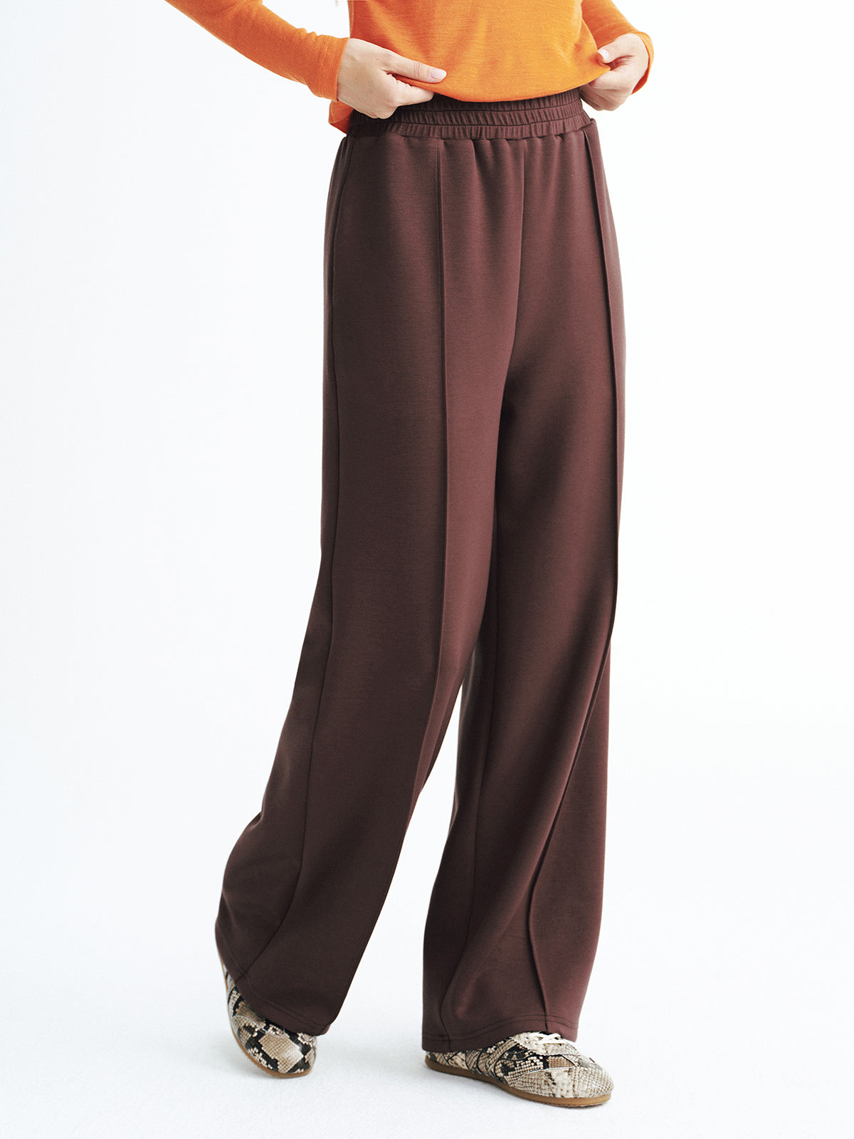 Elastic Waistband Mid-Waist Sweatpants-Chicvia