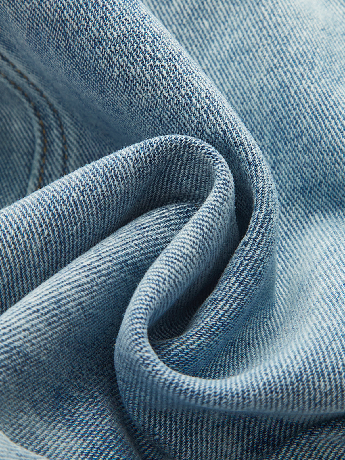 High-Waist Denim Asymmetric Curved-Leg Jeans-Chicvia