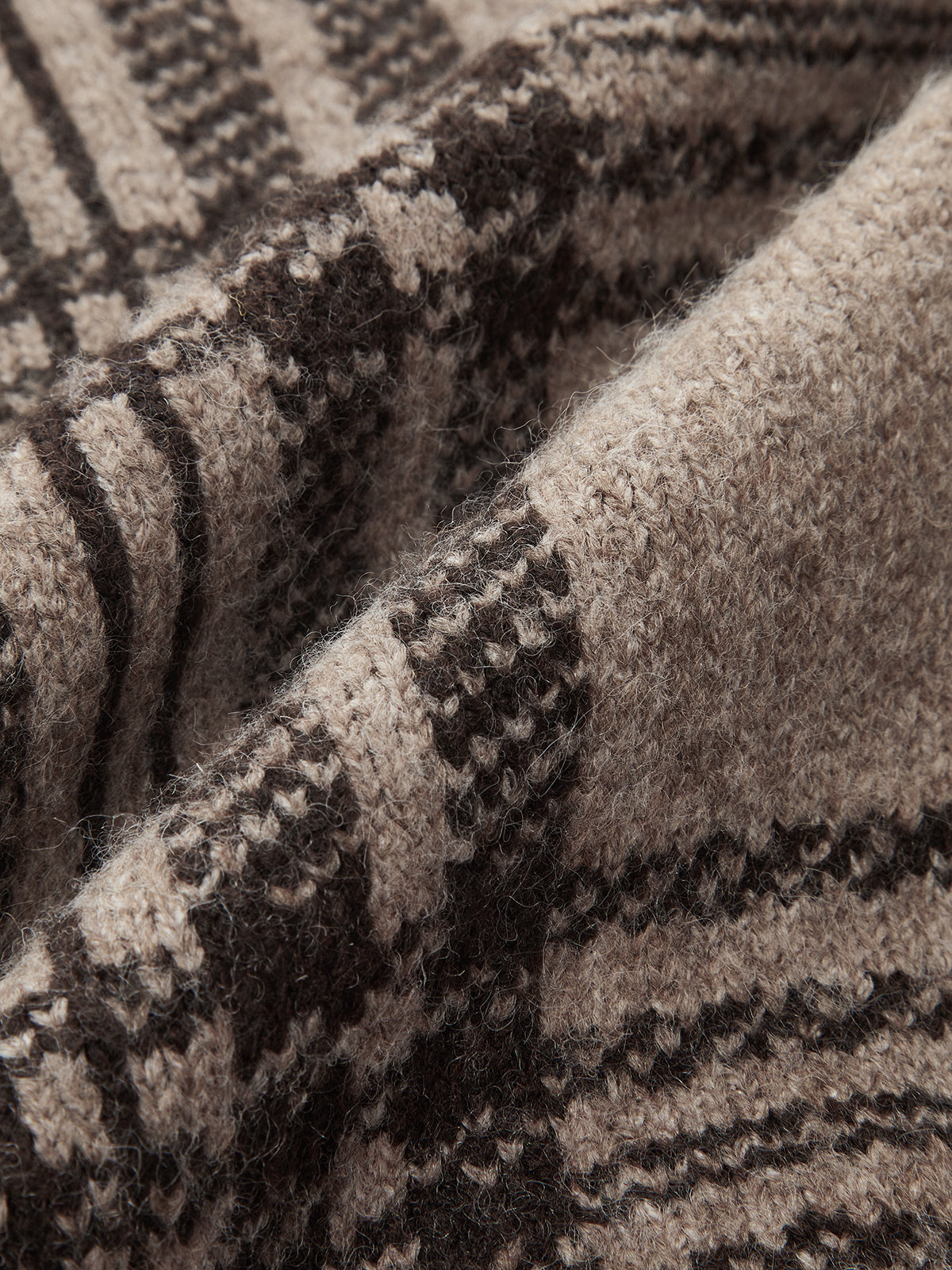 Plaid Wool-Blend Button Cardigan-Chicvia