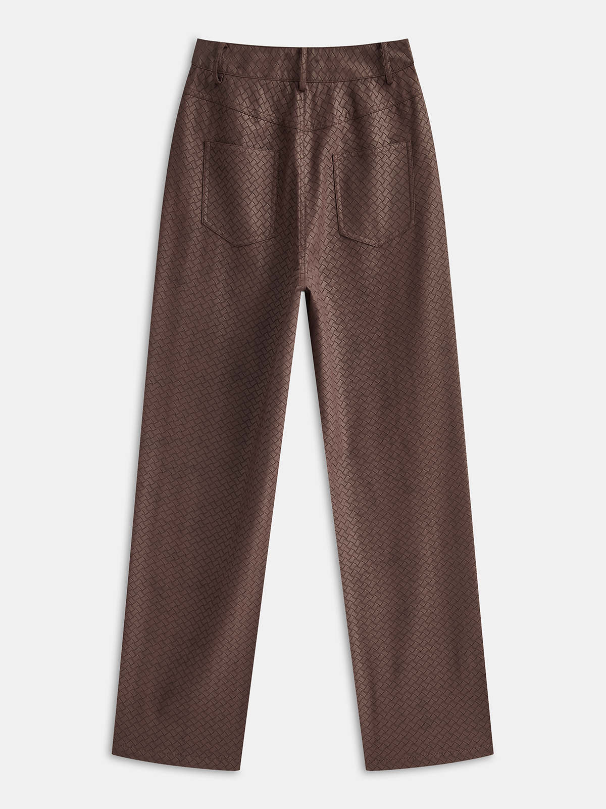 Faux Leather Woven-Patterned Pants-Chicvia