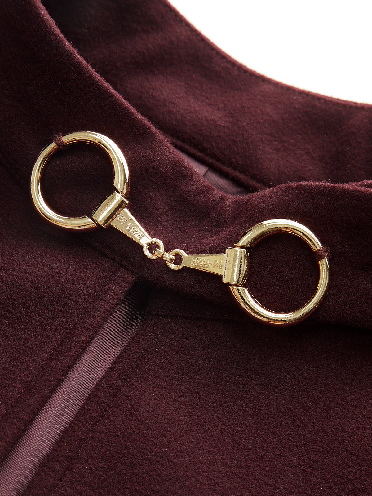 Metal Detail Cotton Blend Cloak-Chicvia