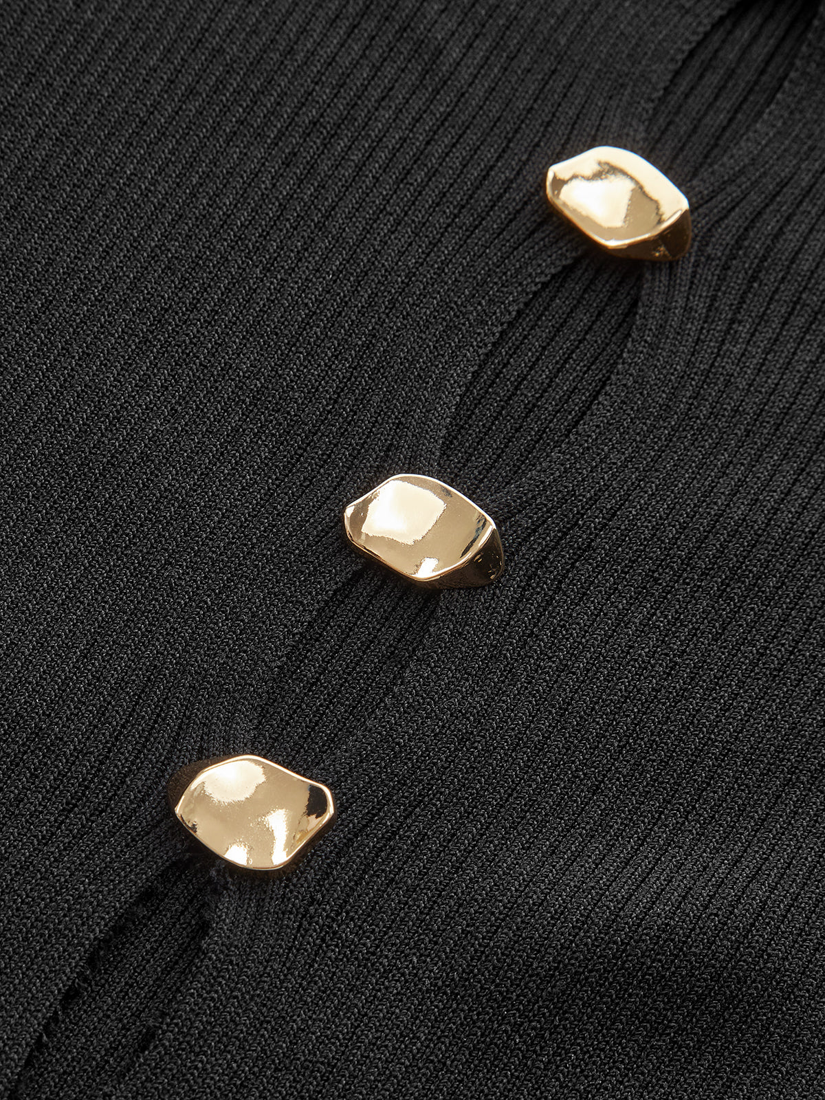 Metal Detail Cut-Out Ribbed Knit Maxi Dress-Chicvia