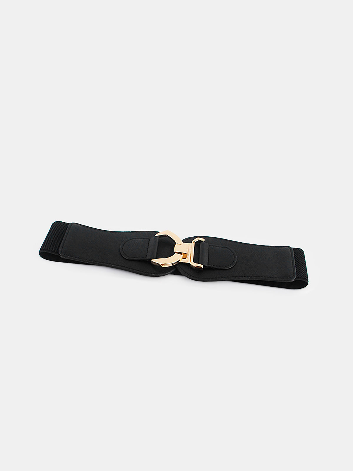 Elastic Faux Leather Wide Waist Belt-Chicvia