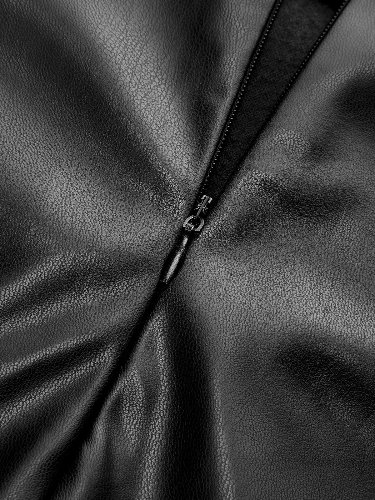 Faux Leather Slit Ruched Maxi Skirt-Chicvia