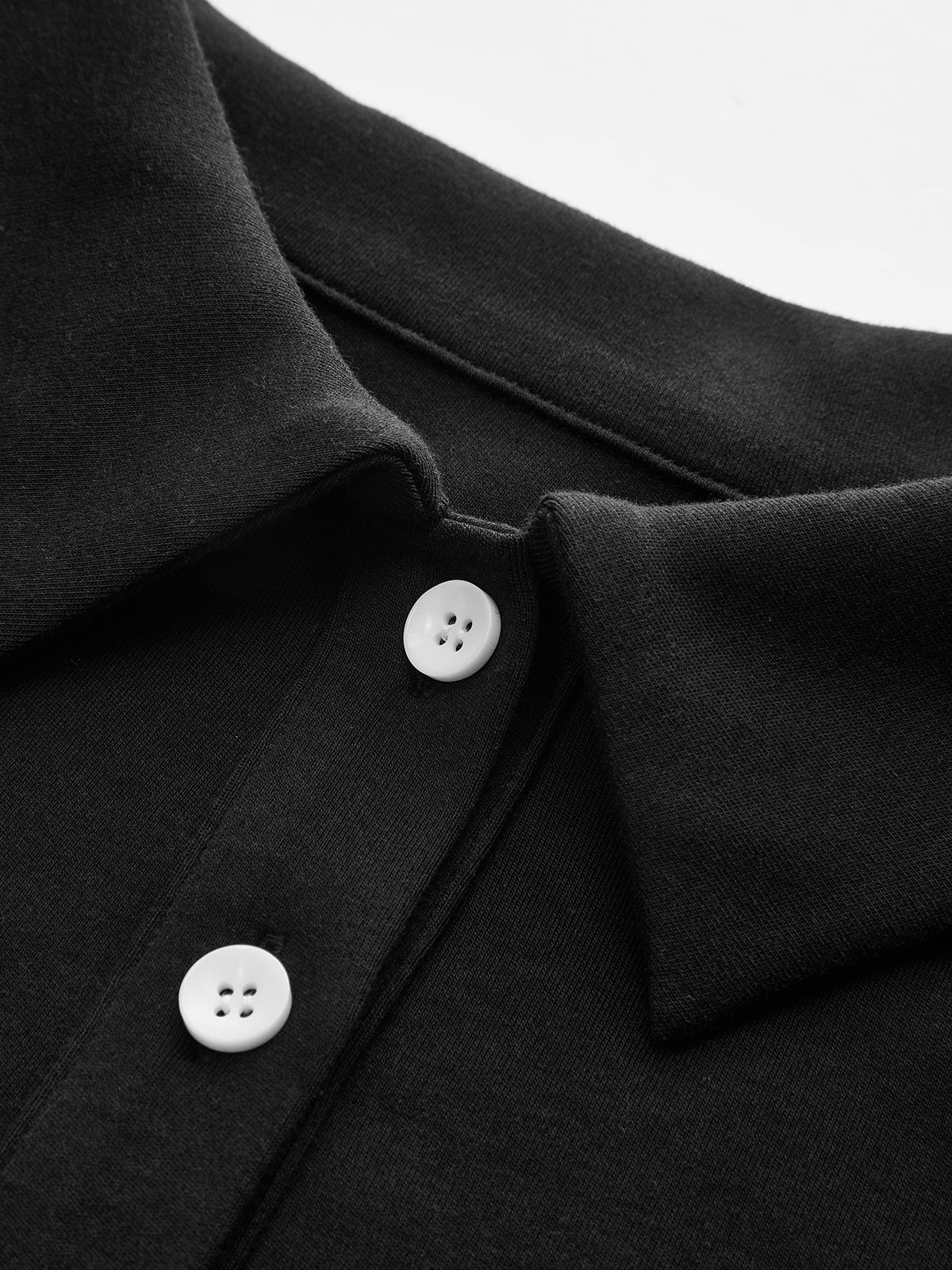 Flared Sleeve Polo Neck Fitted Top-Chicvia