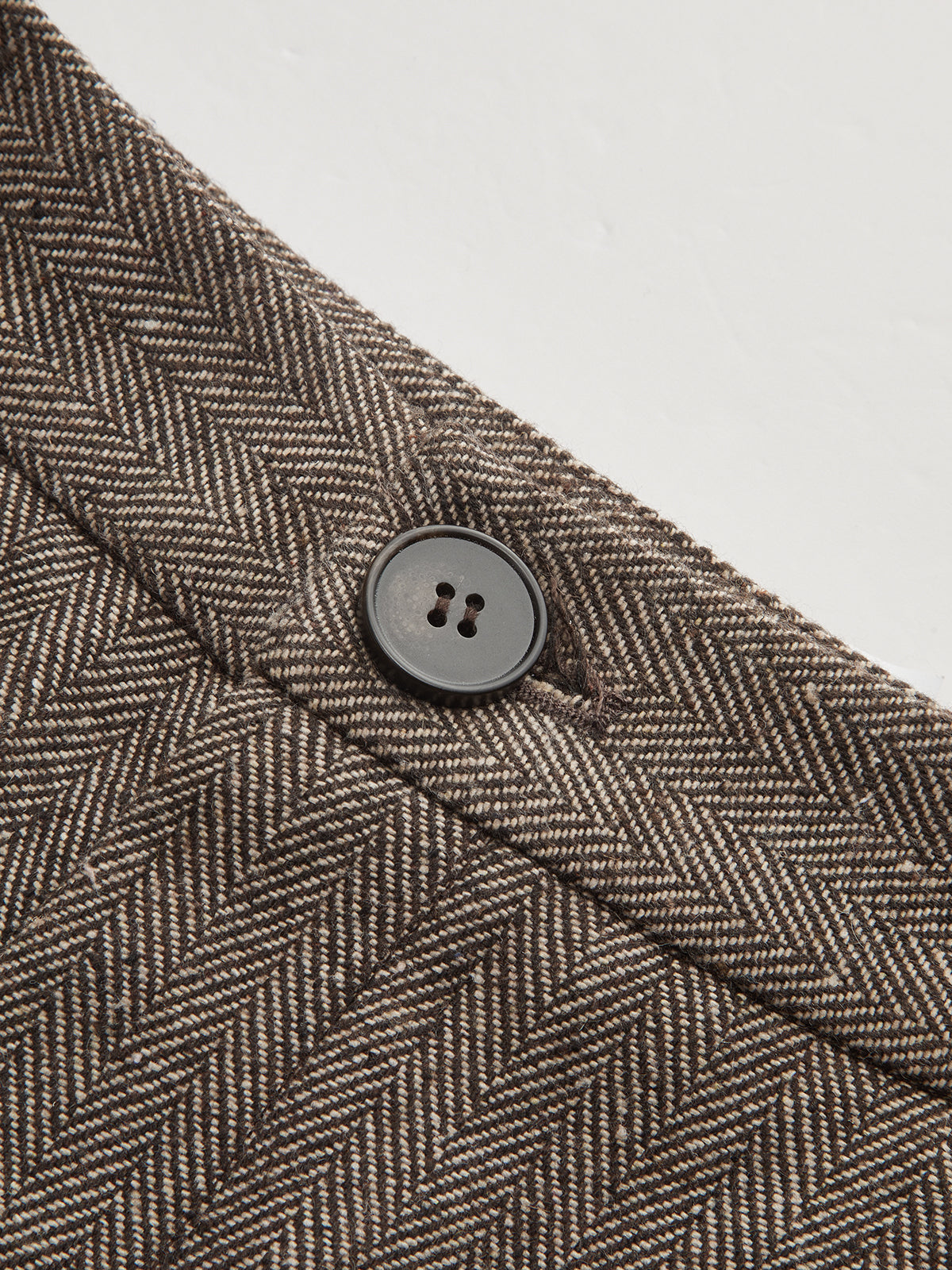 Mid-Waist Herringbone Curved-Leg Pants-Chicvia