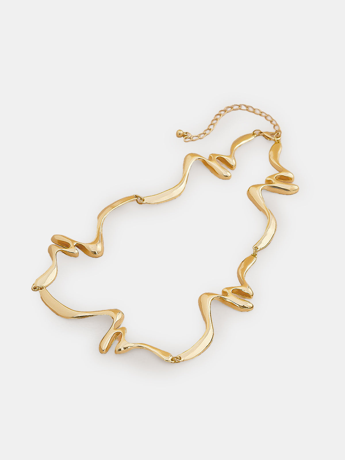 Geometric Wave Statement Choker Necklace-Chicvia