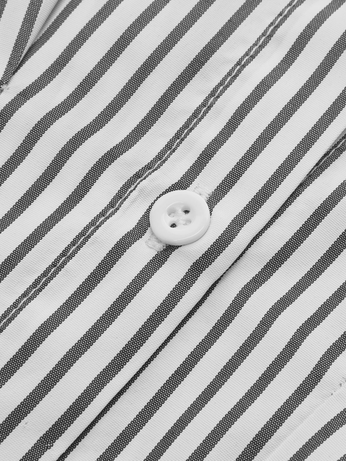 Cinched Waist Peplum Button-Front Striped Shirt-Chicvia