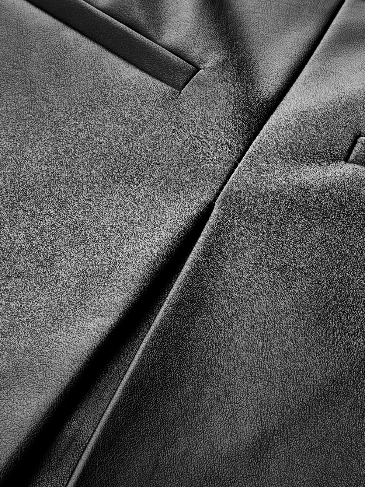 Faux Leather Slit Mini Skirt-Chicvia