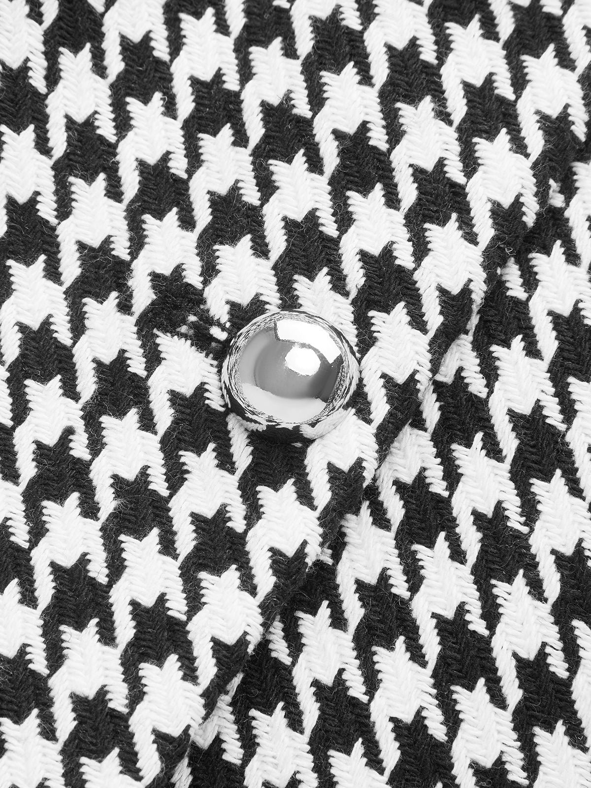 Houndstooth Buttoned Vest and Mini Skirt Set-Chicvia