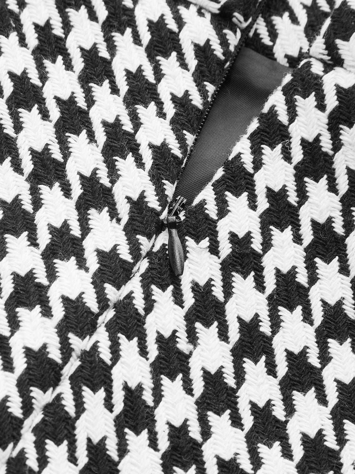 Houndstooth Buttoned Vest and Mini Skirt Set-Chicvia