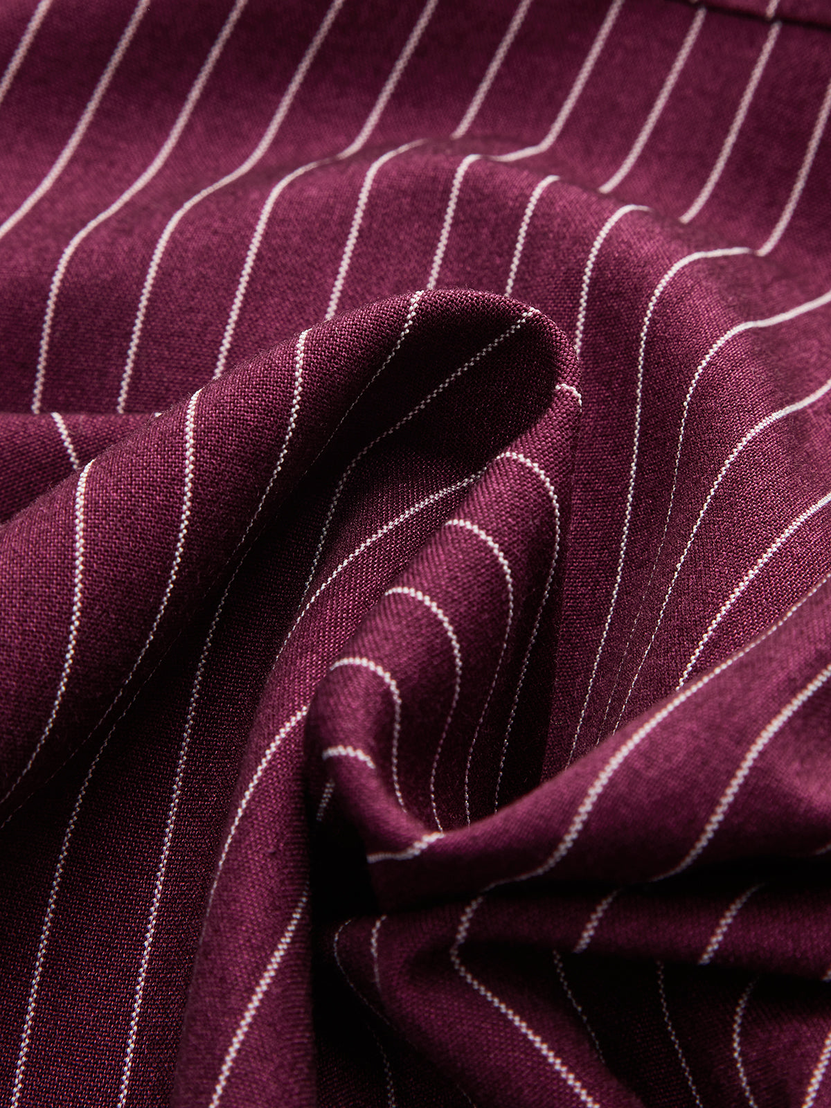 Pinstripe Cross-Front Collared Bodysuit-Chicvia