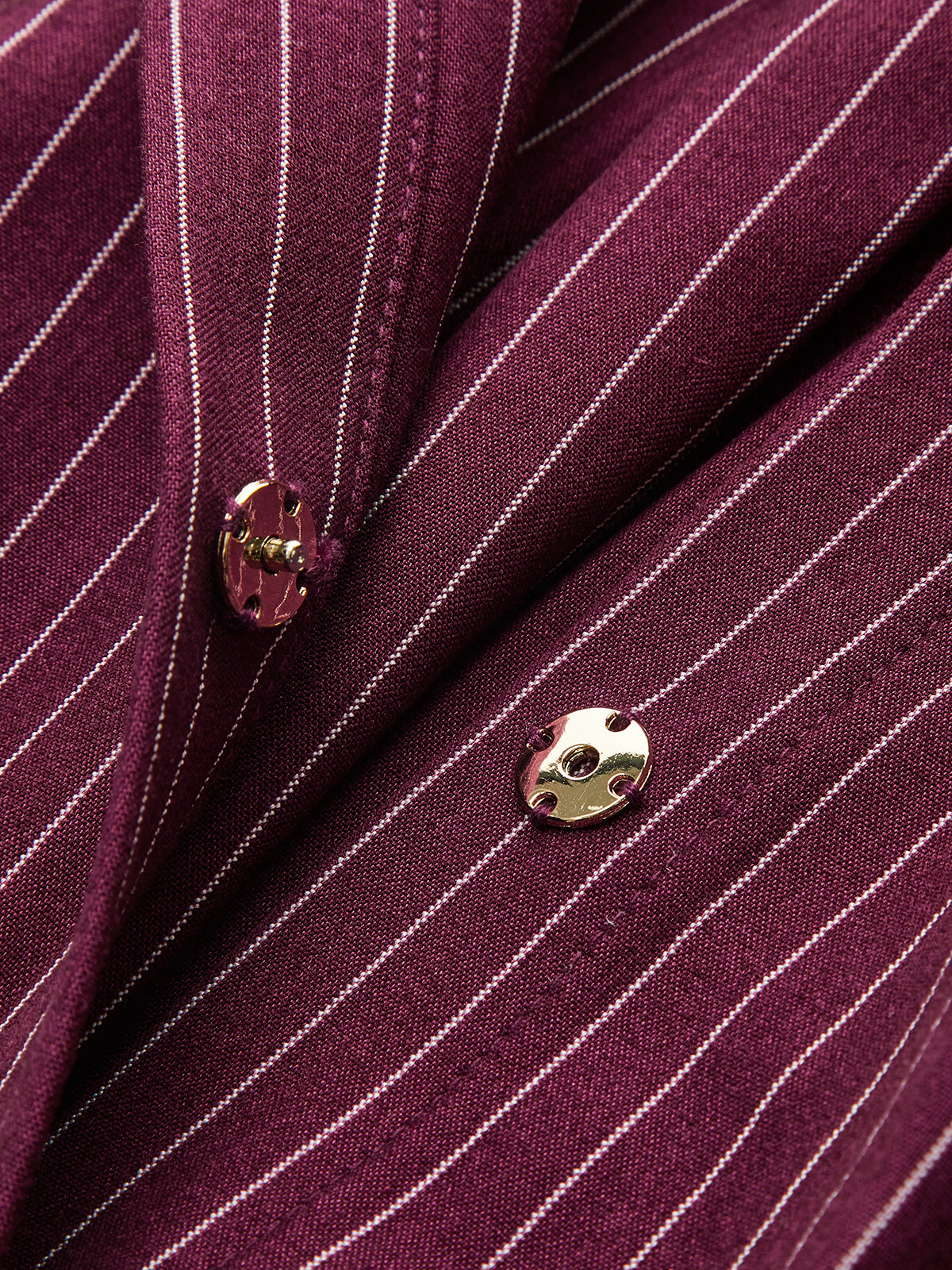 Pinstripe Cross-Front Collared Bodysuit-Chicvia