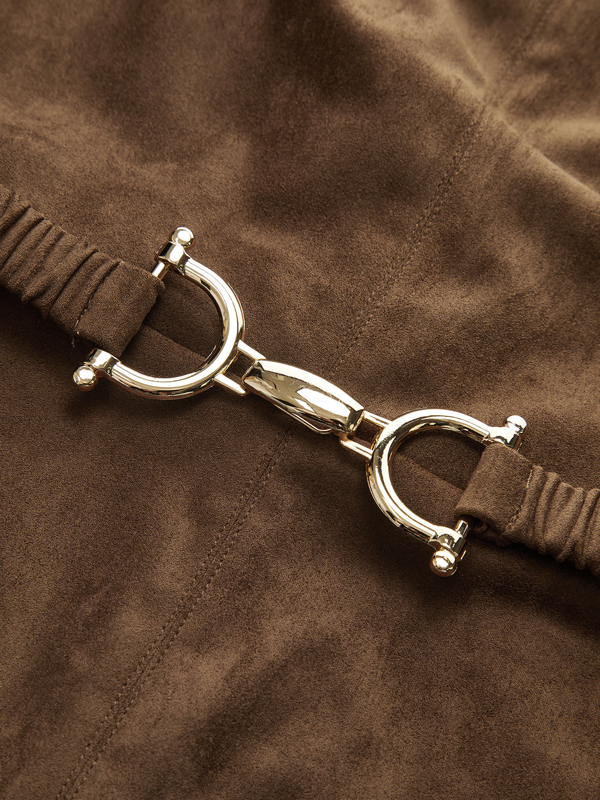 Belted Suede Effect Sleeveless Midi Dress-Chicvia