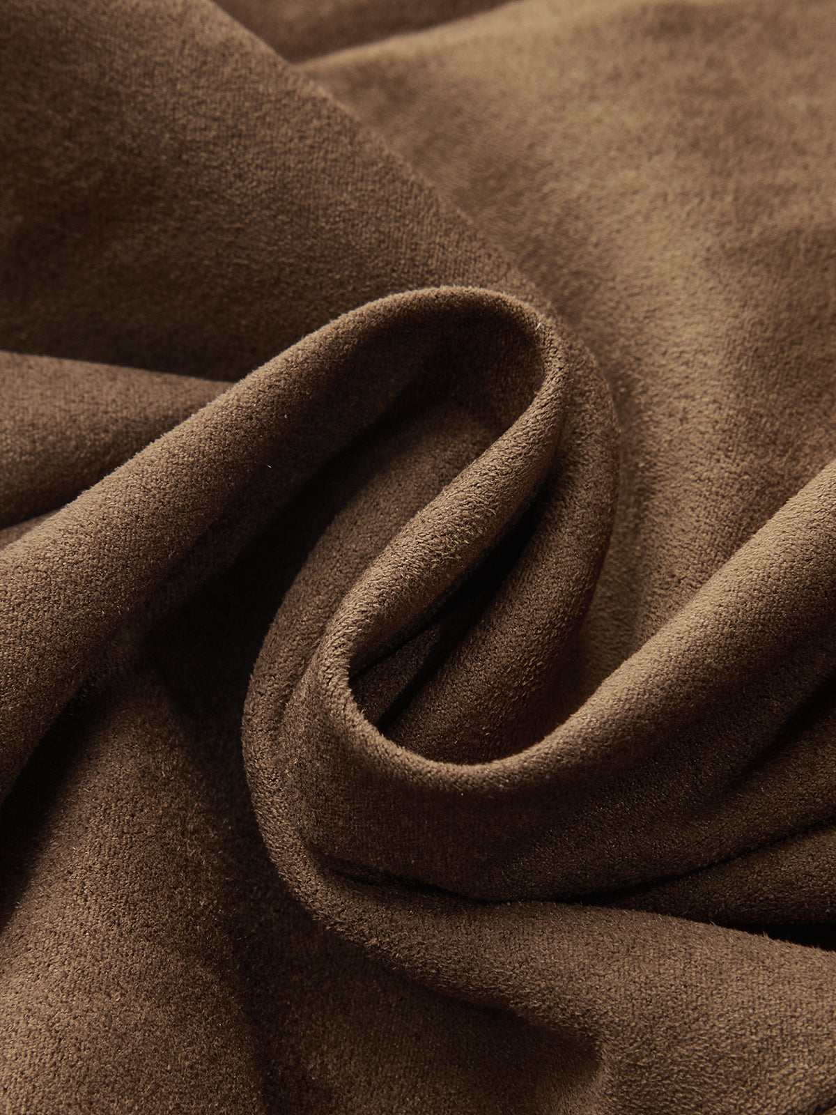 Belted Suede Effect Sleeveless Midi Dress-Chicvia