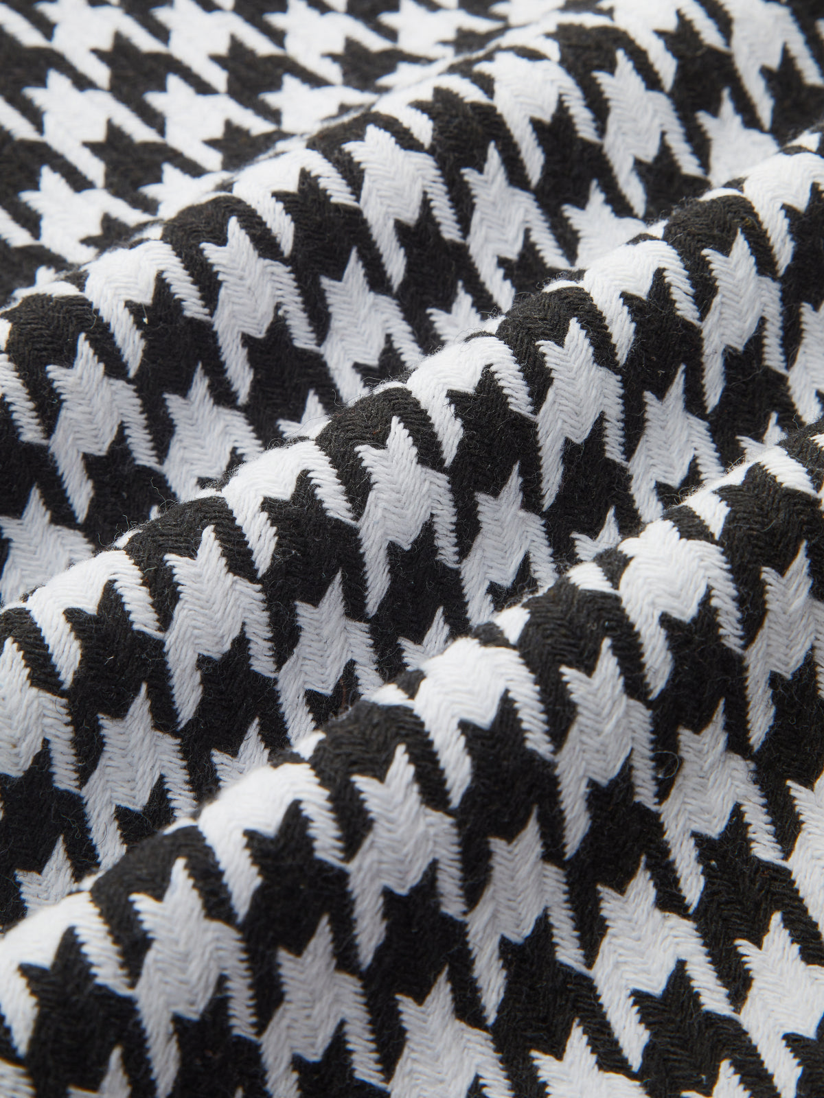 Contrast Collar Houndstooth Tweed Jacket-Chicvia