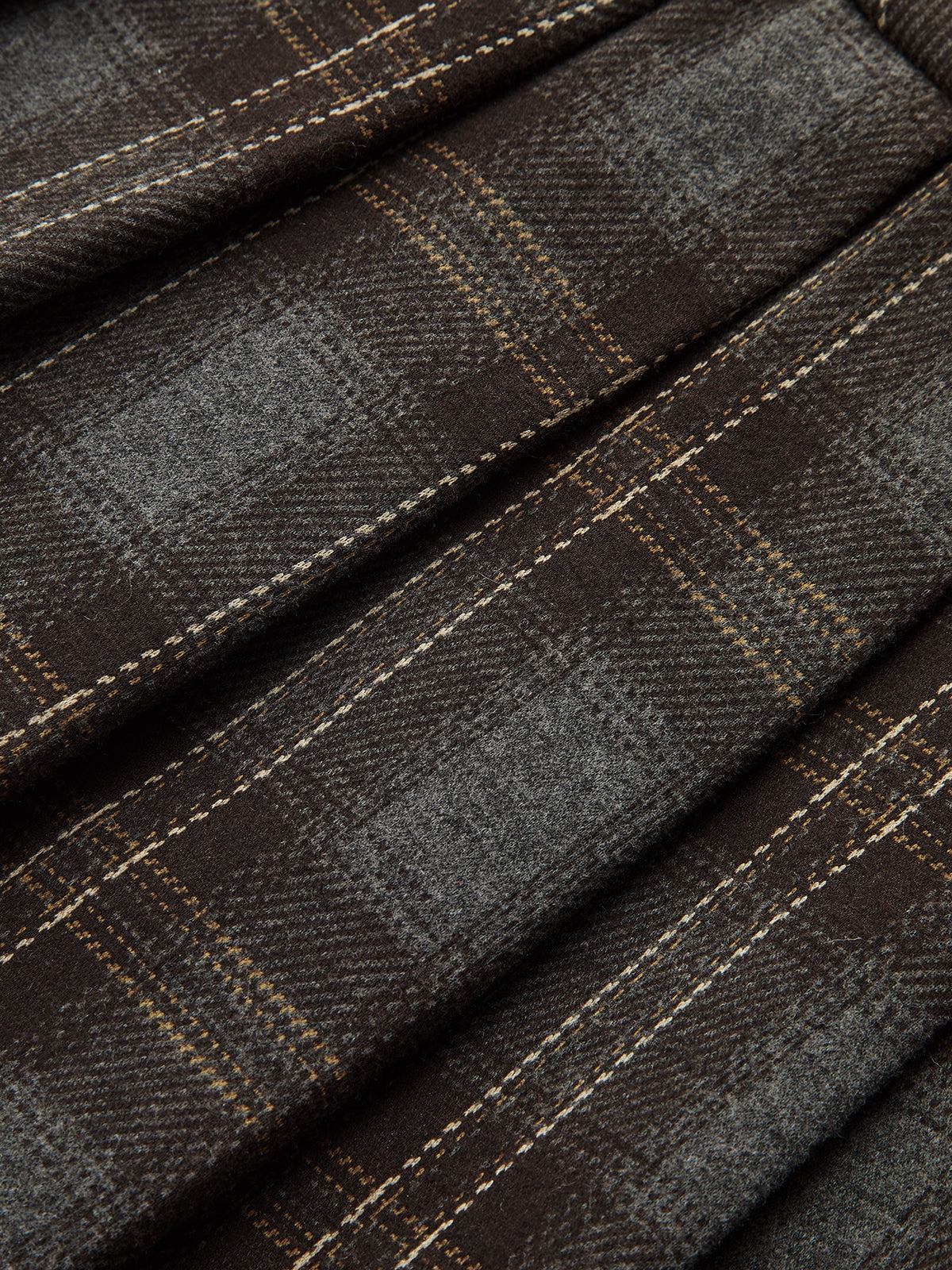 Belted Plaid Pleated Mini Skirt-Chicvia