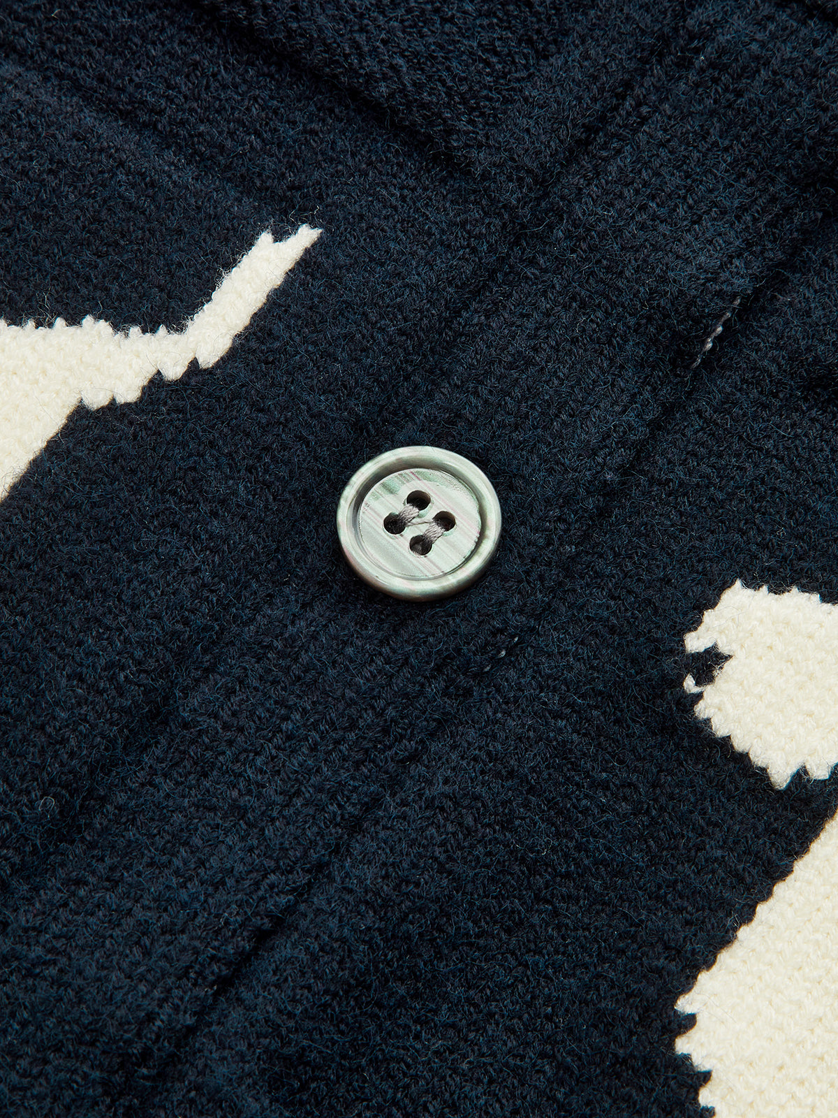 Dog Pattern Cable Knit Cardigan-Chicvia