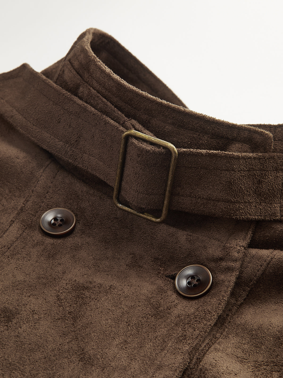 Faux Suede Cropped Biker Jacket-Chicvia