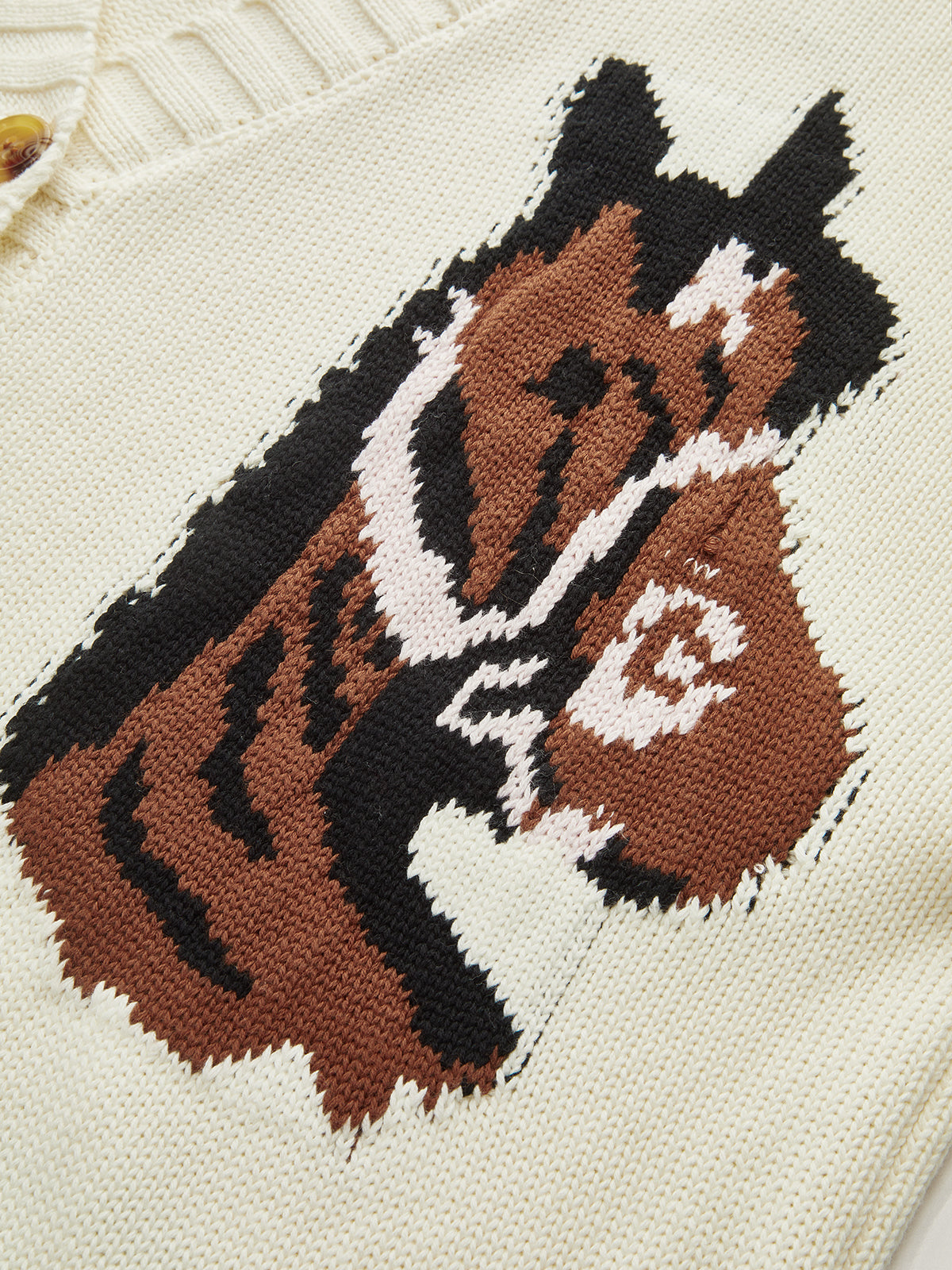 Horse Pattern Knit Cardigan-Chicvia
