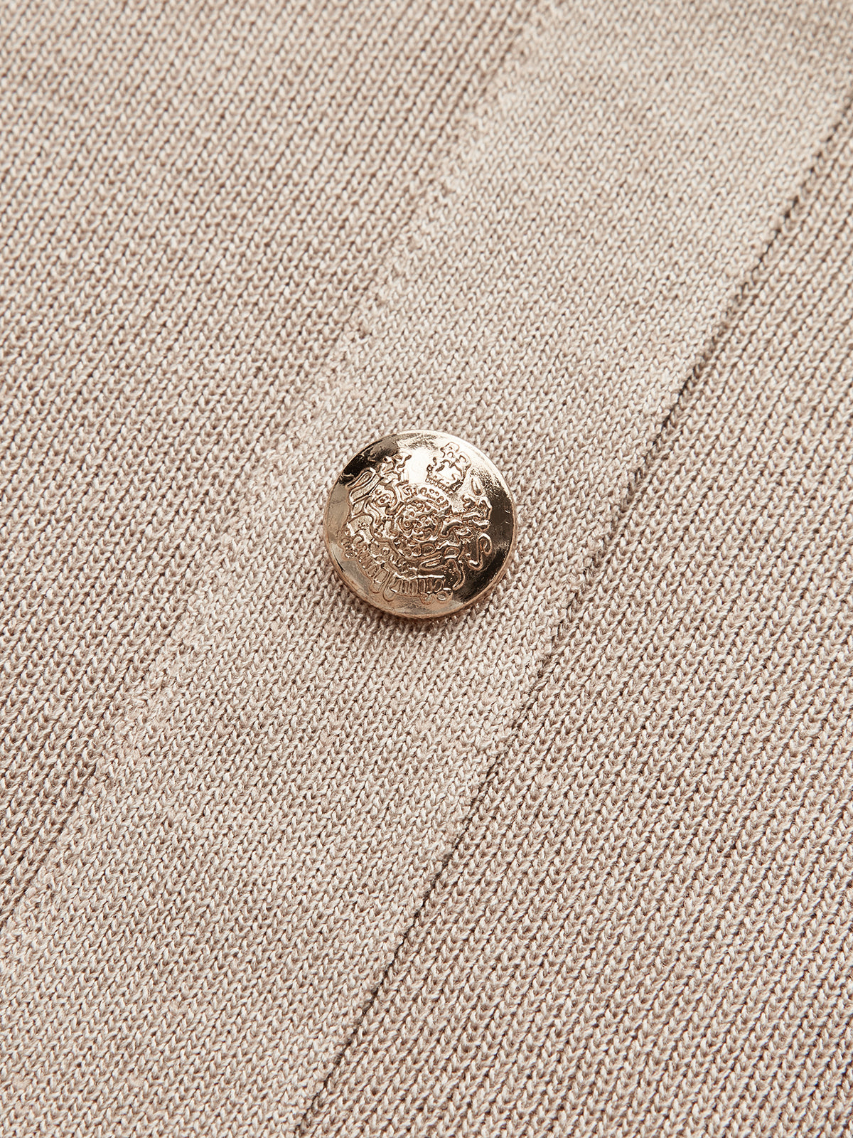 Metal Button Collared Cardigan and Midi Skirt Set-Chicvia