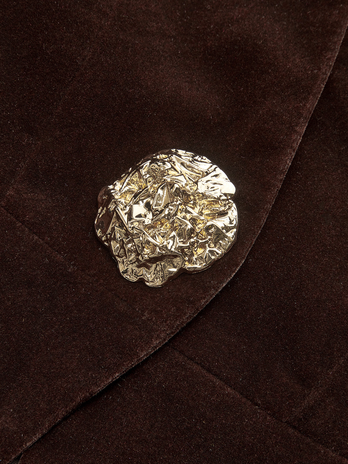 Metal Button Velvet Blazer-Chicvia