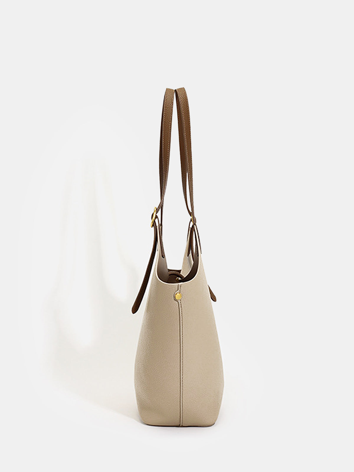 Contrast Strap Faux Leather Tote Bag-Chicvia