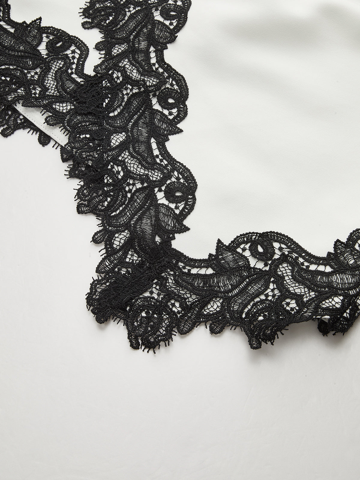 Lace Trimmed Satin Wrap Skirt-Chicvia