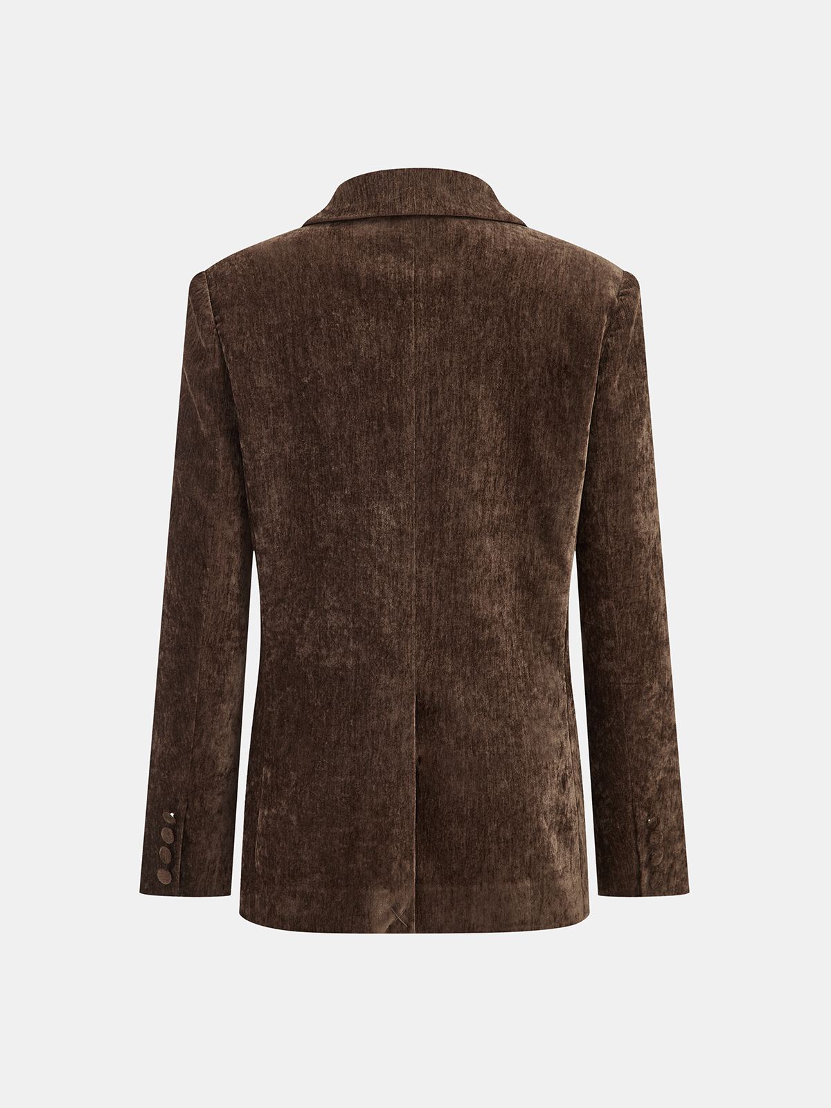 Double Breasted Velvet Blazer-Chicvia