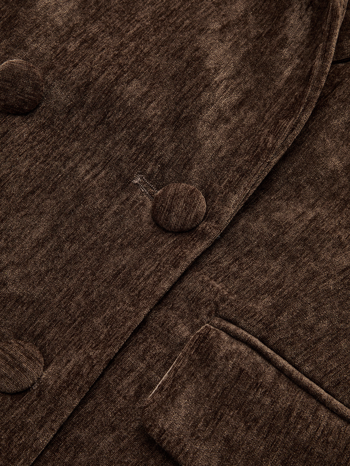 Double Breasted Velvet Blazer-Chicvia