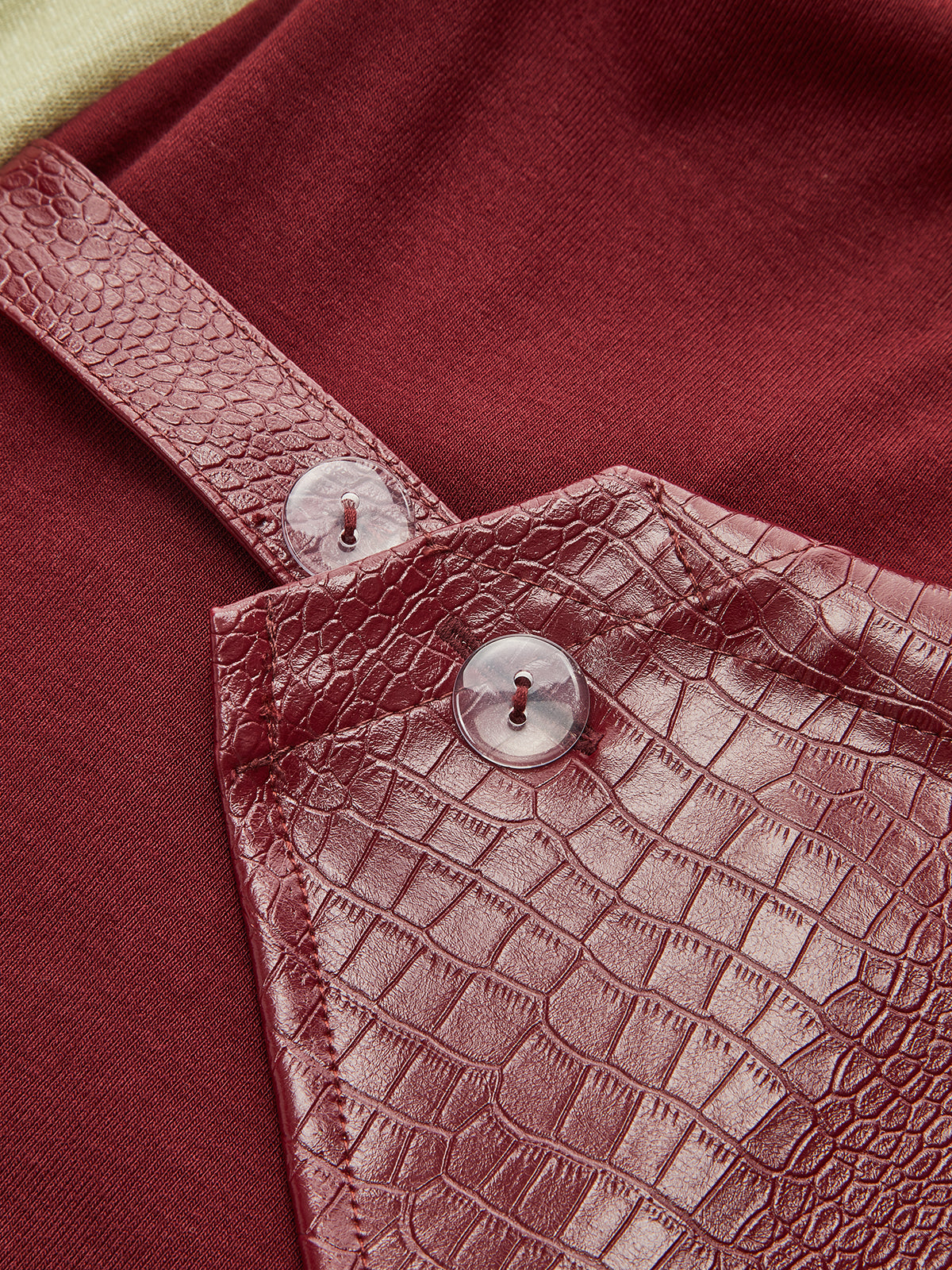 Faux Leather Paneled Knit Mini Dress-Chicvia