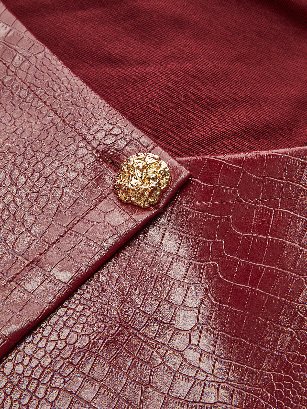 Faux Leather Paneled Knit Mini Dress-Chicvia