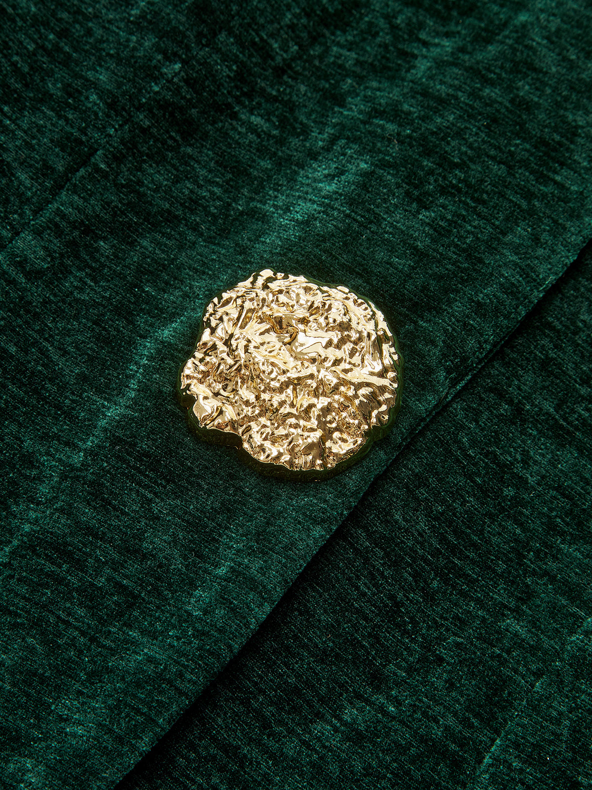 Metal Button Velvet Blazer-Chicvia