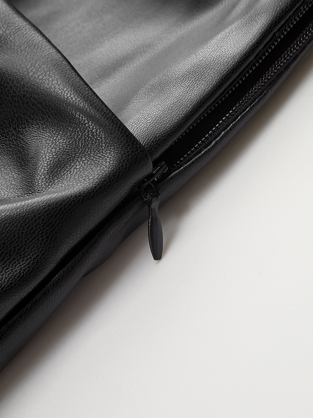 Faux Leather Panel Mock Neck Sleeveless Dress-Chicvia